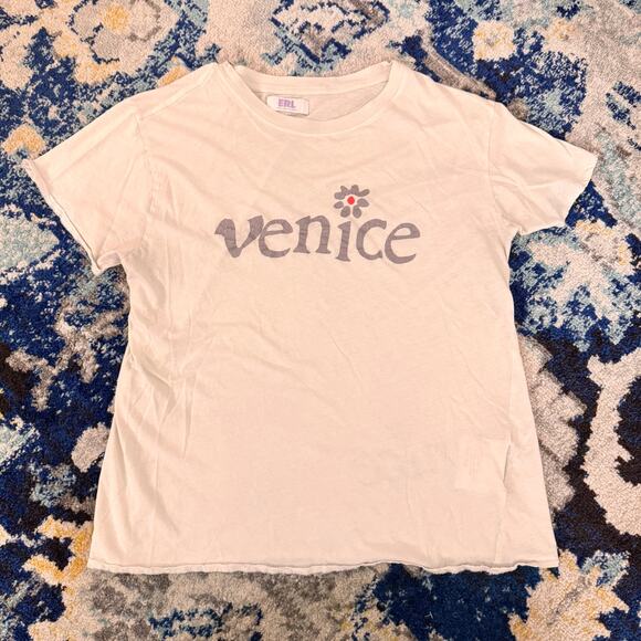 ERL Venice T-Shirt White Size Small - Used - Slim Cropped - Picture 3 of 5